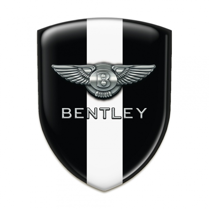 Bentley Resin Sticker Black With White Strip Base Stylish Logo 