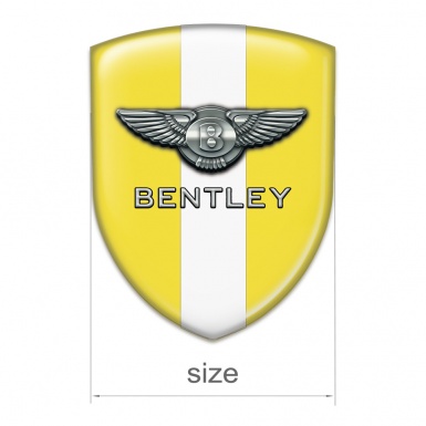 Bentley Car Accessories Badge Yellow with White Ribbon Decoration 