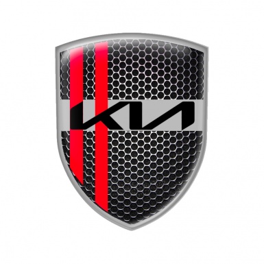 Kia Shield Silicone Emblem New Logo Red Line