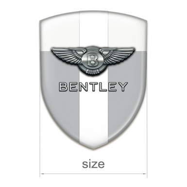 Bentley Silicone Badge Gray White Background Chrome Logo 