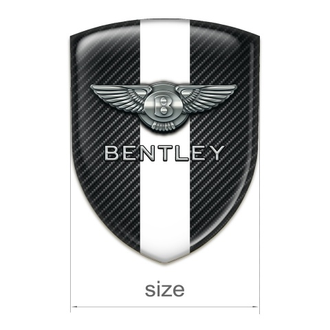 Bentley Logo Emblem Black Carbon with White Band Decoration 