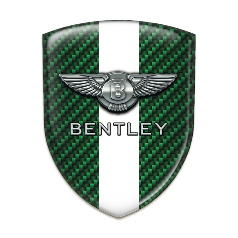 Bentley Tuning Emblem Green Carbon White Band Decoration 