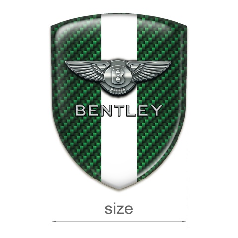 Bentley Tuning Emblem Green Carbon White Band Decoration 