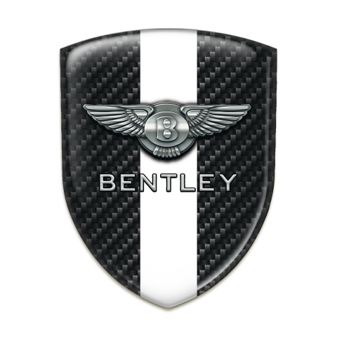 Bentley Silicone Emblem Dark Carbon White Band Decoration 