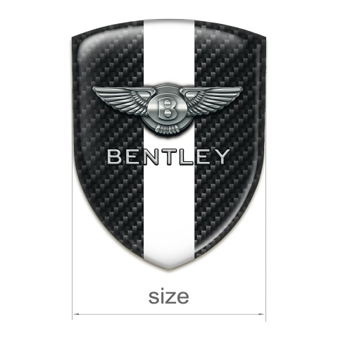 Bentley Silicone Emblem Dark Carbon White Band Decoration 
