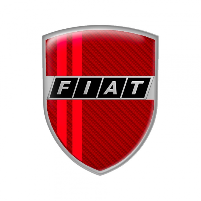 Fiat Shield Silicone Emblem Red Carbon
