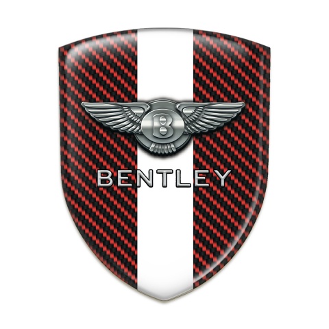 Bentley Resin Sticker Red Carbon White Band Decoration 