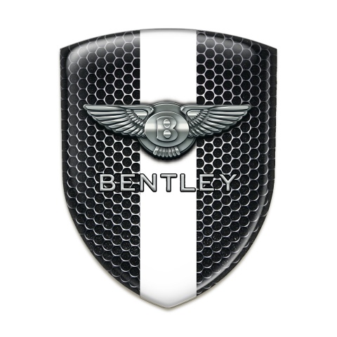 Bentley 3D Gel Emblem Perforated Steel With White Band Decoration 