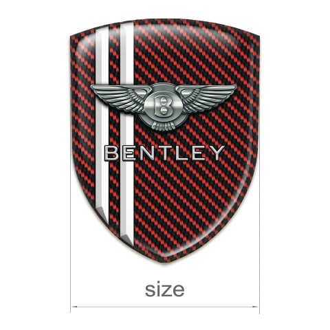 Bentley Domed Emblem Red Carbon with White Stripes Variant 