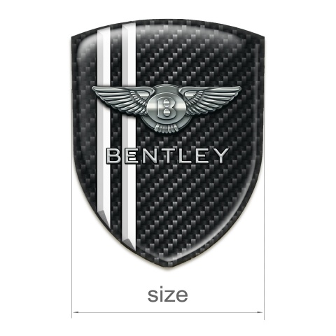 Bentley Silicone Emblem Black Fibers White Lines Decoration 