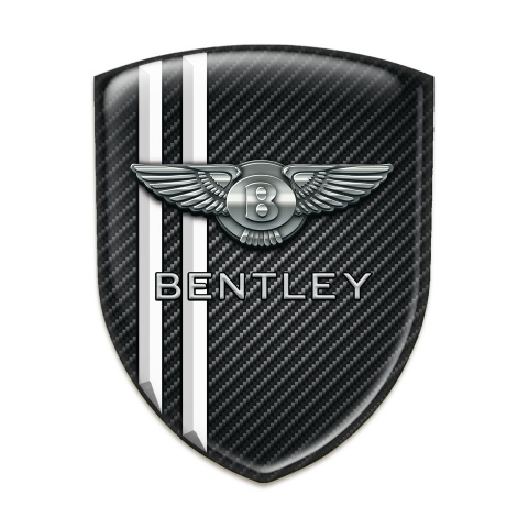 Bentley 3D Gel Emblem Dark carbon White Lines Variant 