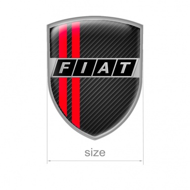 Fiat Shield Silicone Emblem Carbon Red Line