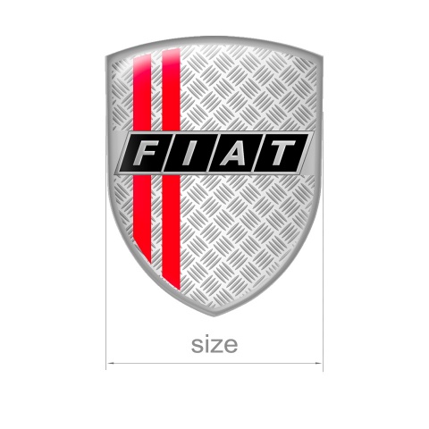 Fiat Shield Domed Emblem Grey Metal Effect