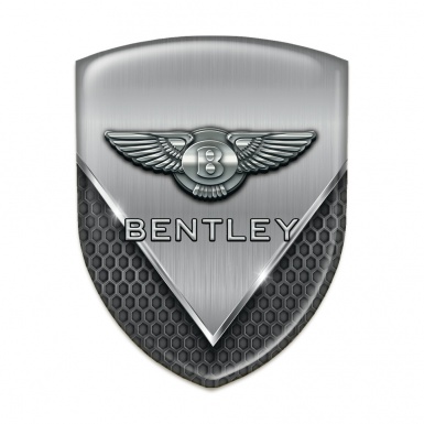 Bentley Emblem Badge Logo Perforated Base with Metal Shield design 