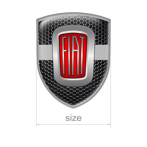 Fiat Domed Shield Emblem Circle Steel Effect