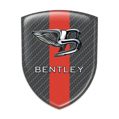 Bentley  Silicone Car Decal Badge Carbon with Red Ribbon Edition 