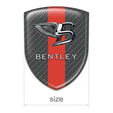 Bentley  Silicone Car Decal Badge Carbon with Red Ribbon Edition 