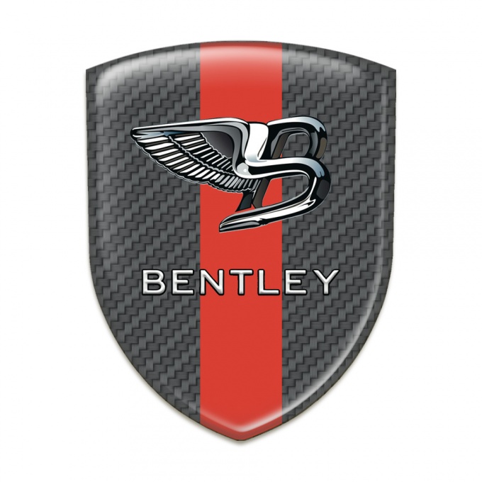 Bentley  Silicone Car Decal Badge Carbon with Red Ribbon Edition 