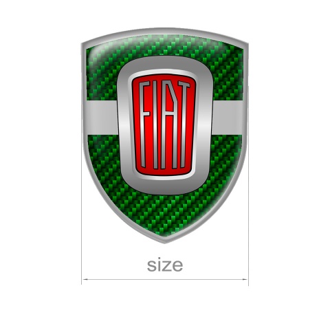 Fiat Domed Shield Emblem Green Carbon Logo