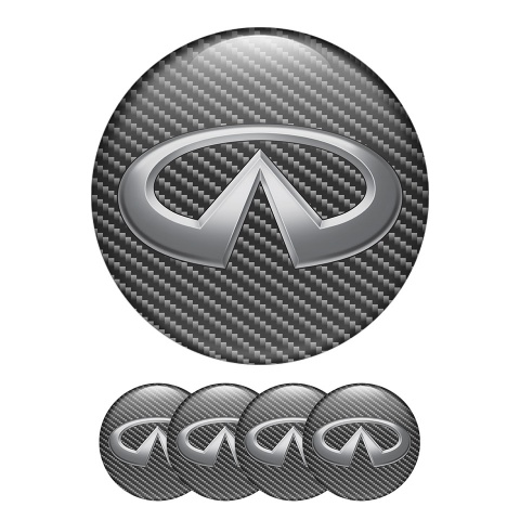 Infiniti Center Hub Dome Stickers Carbon Print