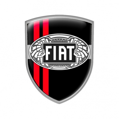 Fiat Silicone Sticker Emblem Black Old Logo