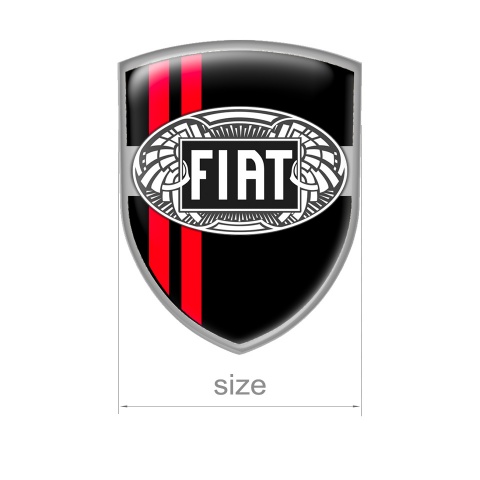 Fiat Silicone Sticker Emblem Black Old Logo