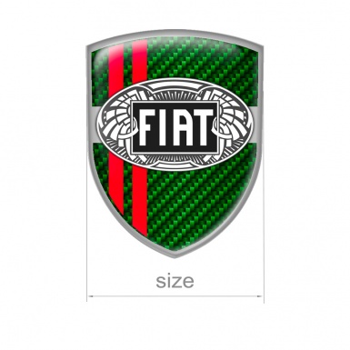 Fiat Silicone Sticker Emblem Green Carbon Old Logo