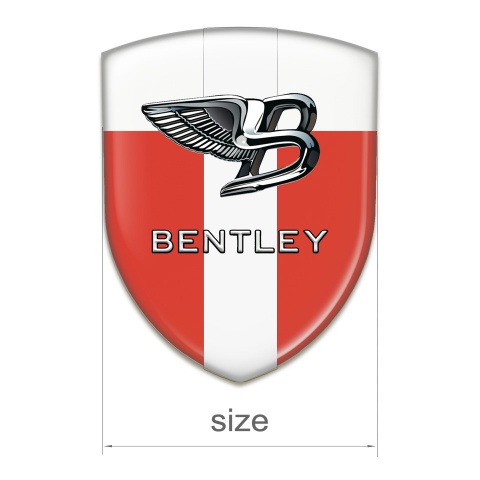 Bentley 3D Gel Emblem Red White with White Band Type 