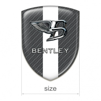 Bentley Self Adhesive Car logo Emblem Carbon With White Band Style 
