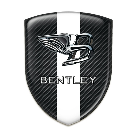 Bentley Silicone Car Decal Badge dark Carbon with White Band style 