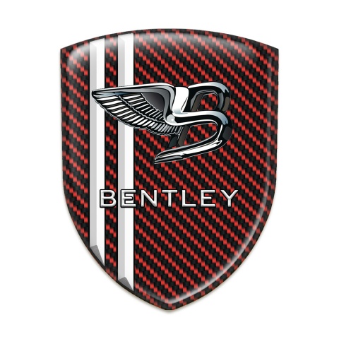 Bentley Silicone Emblem Red Carbon and White Stripes Edition 