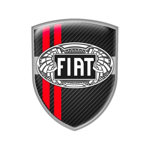Fiat Silicone Sticker Emblem Black Carbon Old Logo