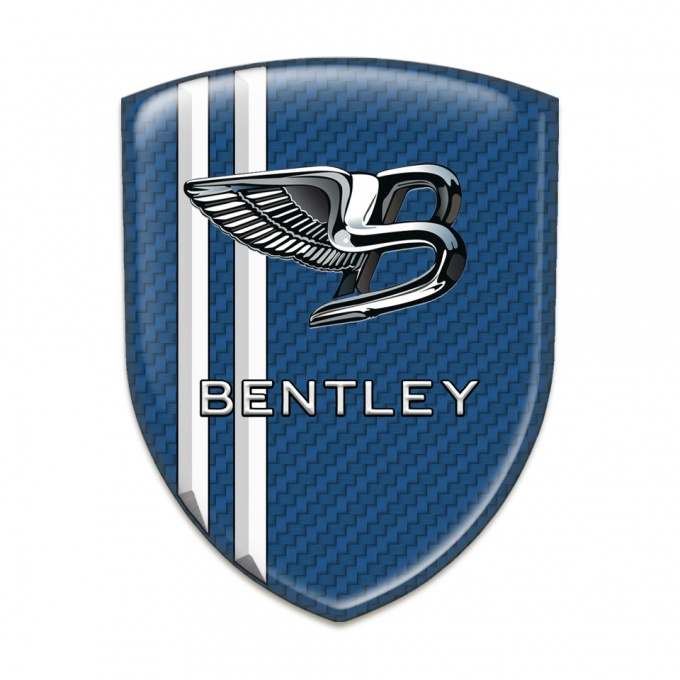 Bentley Car Accessories Badge Navy Blue carbon White Lines Edition 