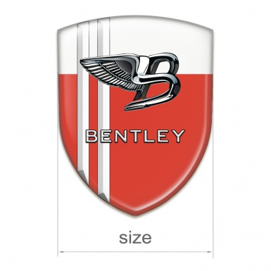 Bentley Silicone Badge Red White Base White Lines Edition 