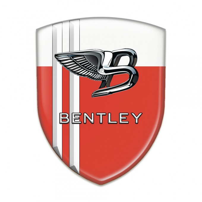 Bentley Silicone Badge Red White Base White Lines Edition 