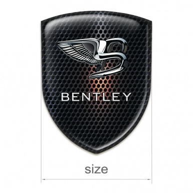 Bentley Emblem Badge Logo Dark Perforated Metal with Orange Shadow