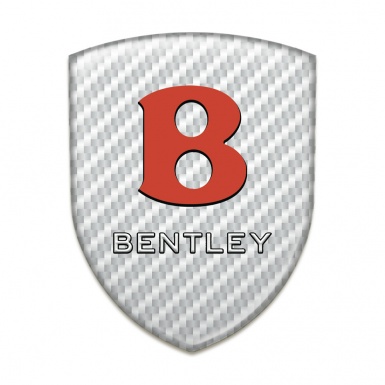Bentley Self Adhesive Emblem Logo White Carbon Red Logo 