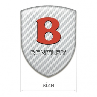 Bentley Self Adhesive Emblem Logo White Carbon Red Logo 