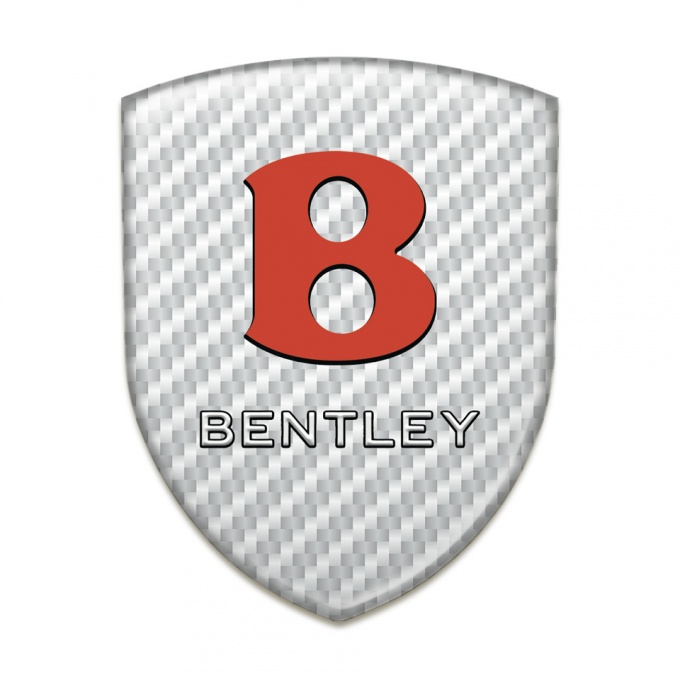 Bentley Self Adhesive Emblem Logo White Carbon Red Logo 