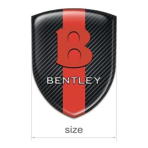 Bentley Logo Emblem Black Carbon with Red Band Base Red Logo Edition 