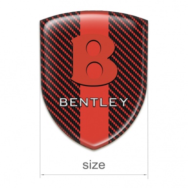 Bentley Domed Emblem red carbon with Red band Base Red Logo STyle 