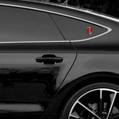 Bentley Domed Emblem red carbon with Red band Base Red Logo STyle 