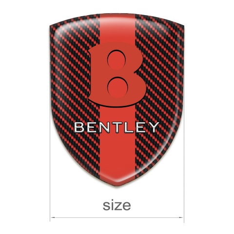 Bentley Domed Emblem red carbon with Red band Base Red Logo STyle 