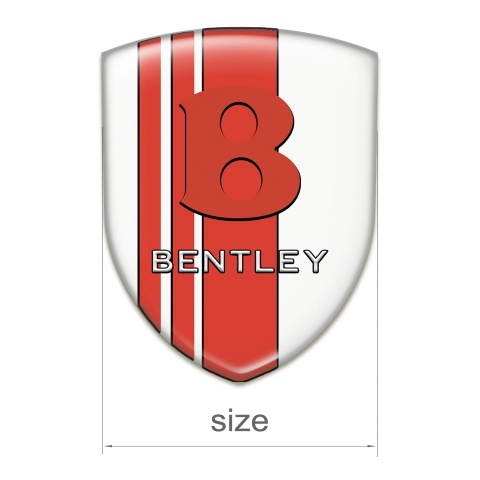 Bentley Self Adhesive Car logo Emblem White with Red Bands Edition 