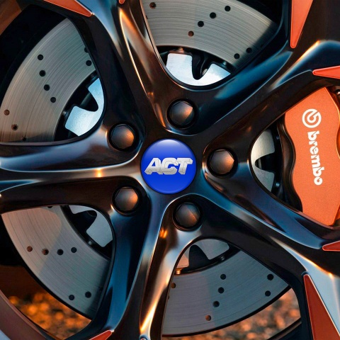 ACT Silicone Stickers for Wheel Center Cap Navy Grey Logo