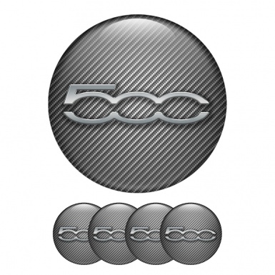 Fiat Abarth Wheel Center Cap Domed Stickers Full Carbon 