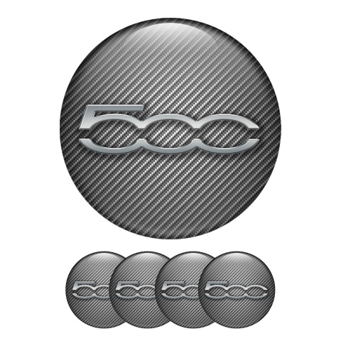 Fiat Abarth Wheel Center Cap Domed Stickers Full Carbon 