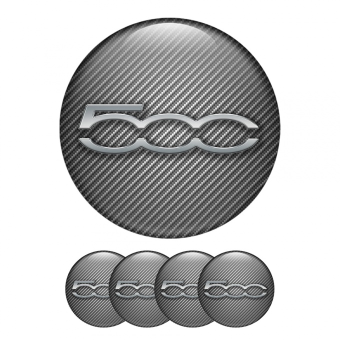 Fiat Abarth Wheel Center Cap Domed Stickers Full Carbon 