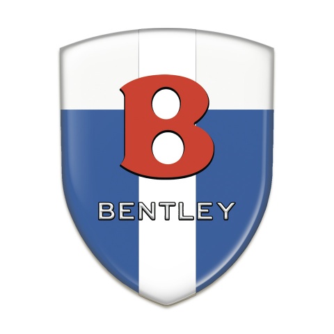 Bentley Auto Emblem Blue White with Ribbon base and Red Logo 