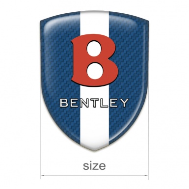 Bentley Logo Emblem Navy Blue Carbon with White Band Model 